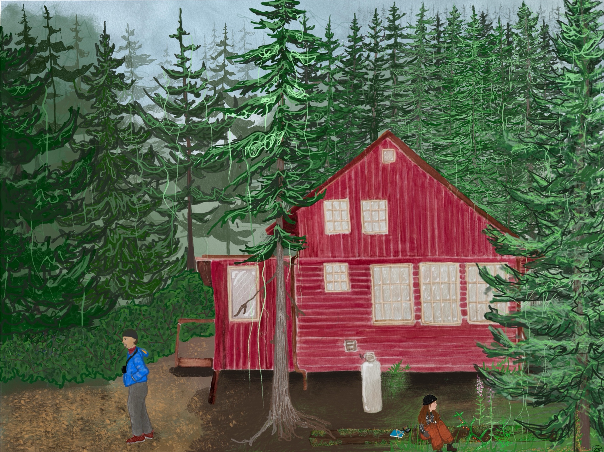 Painting of Eaglerock Cabin by McKenna Dickerson