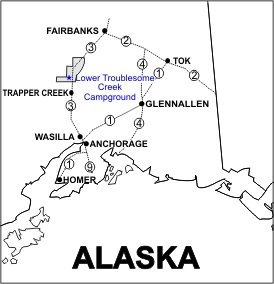 Lower Troublesome Creek Campground Location Map