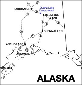 Quartz Lake Campground Location Map