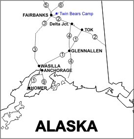 Twin Bears Camp Location Map