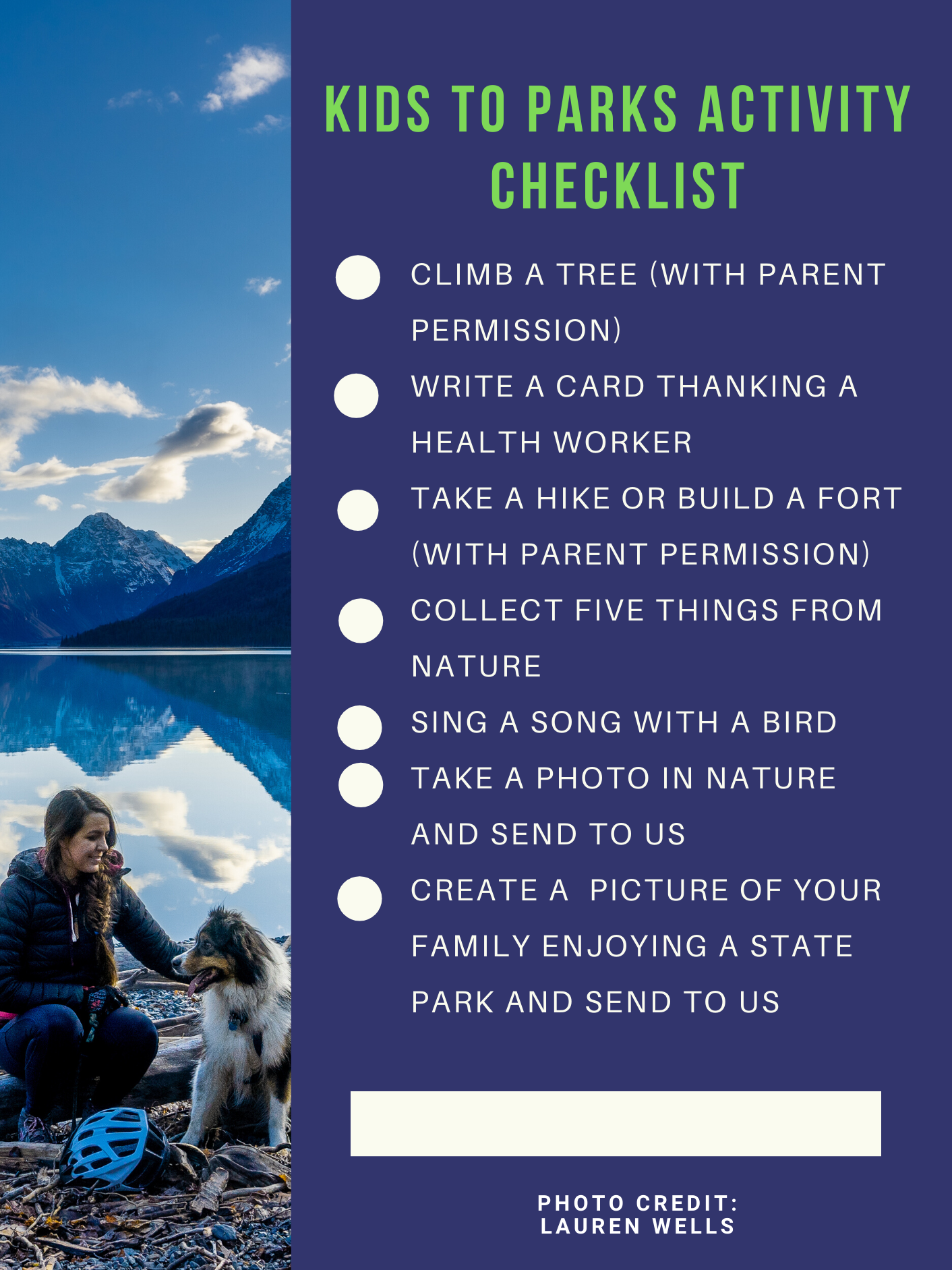 Kids To Parks Activity Checklist