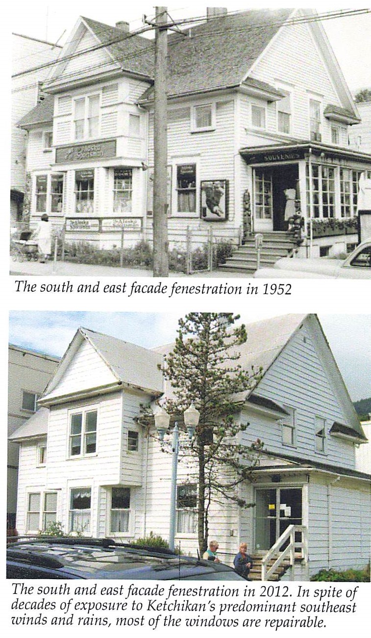 One of the funded CLG projects includes nominating the Authur Yates Memorial Hospital in Ketchikan to the National Register of Historic Places. Image shows the property in 1952 and 2012.